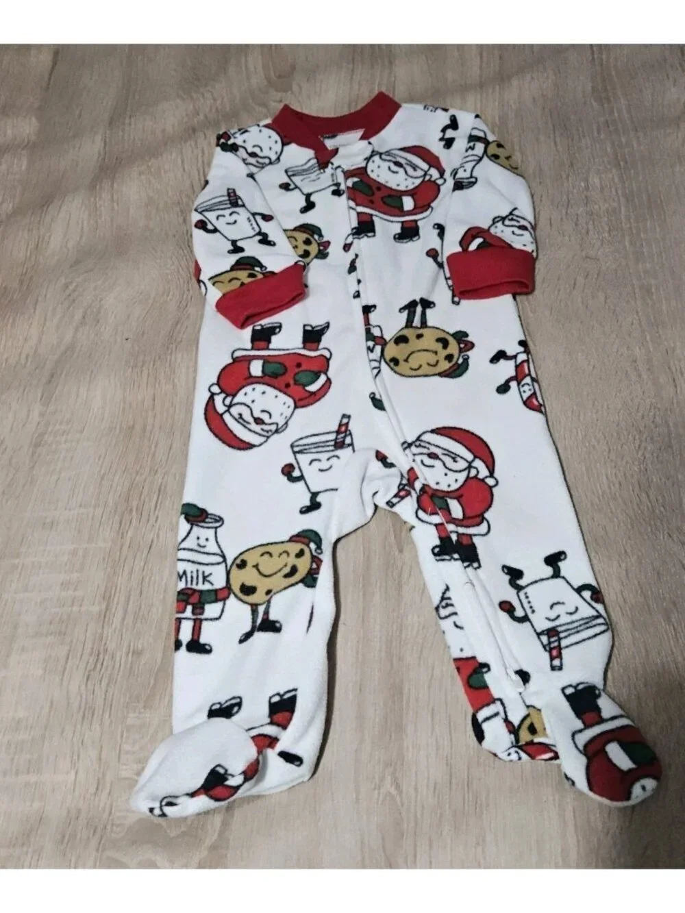Lot Of 6 Carters Fleece Footed Pjs Pajamas Size 6 Months Boys Cozy Santa Moose